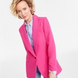 On 34th Women's Solid One-Button Boyfriend Blazer